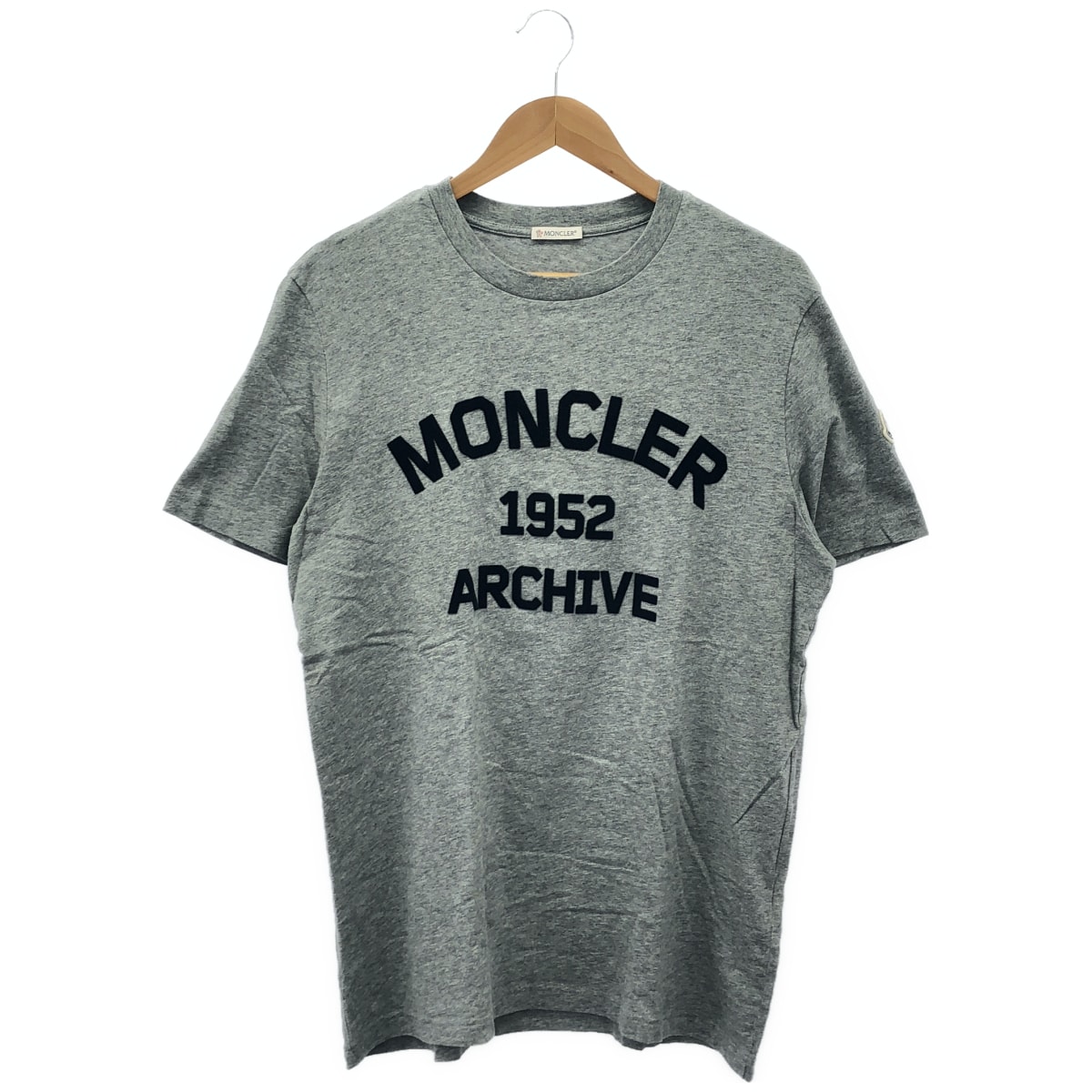 モンクレール 23年製 グレー SS T-SHIRT ロゴデザインTシャツ L