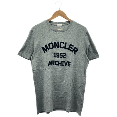 モンクレール 23年製 グレー SS T-SHIRT ロゴデザインTシャツ L