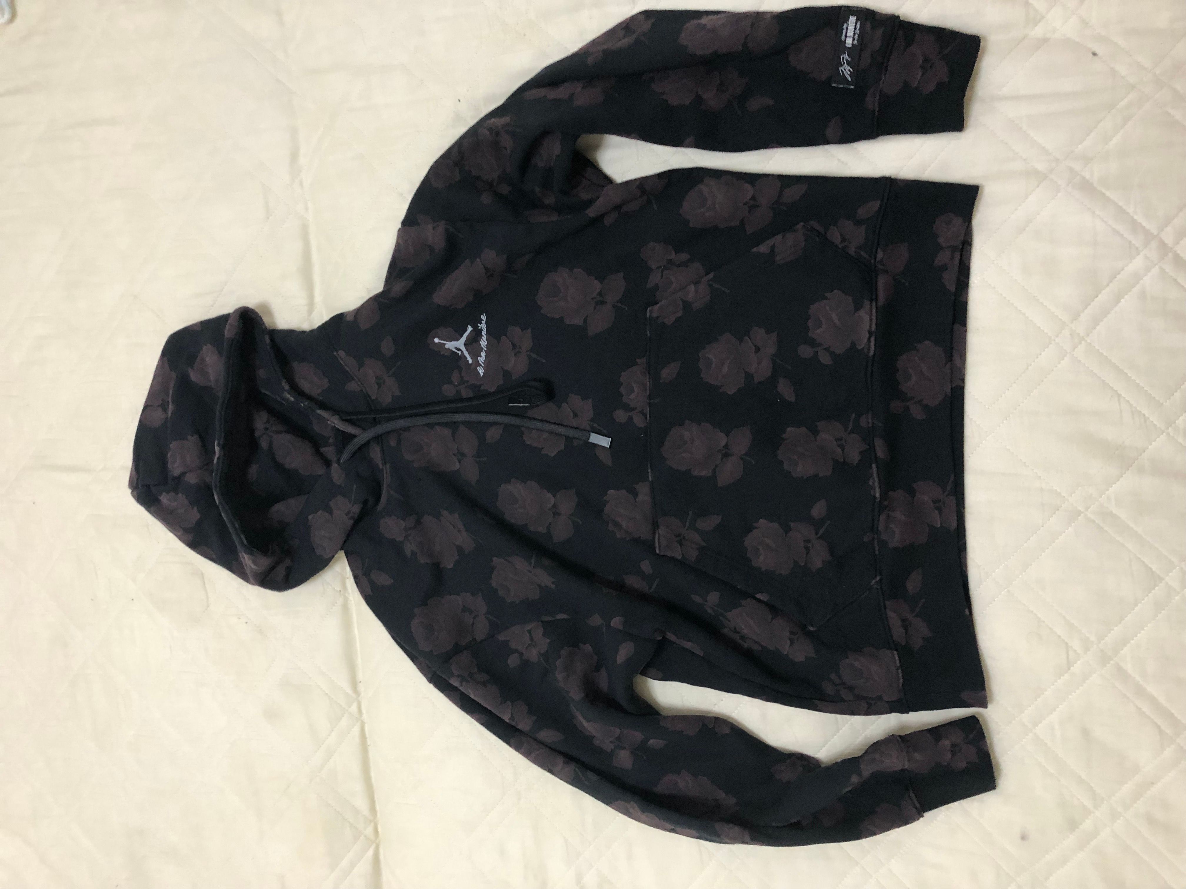 Jordan A ma maniere Allover Print Fleece Hoodie "Black"