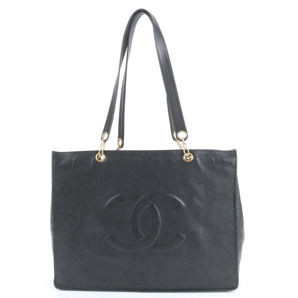 ■極美品 シャネル キャビア スキントート バッグ レザー