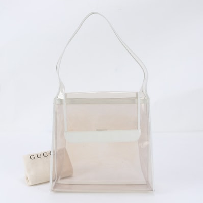 ■美品 グッチ クリアショルダーバッグ レザー