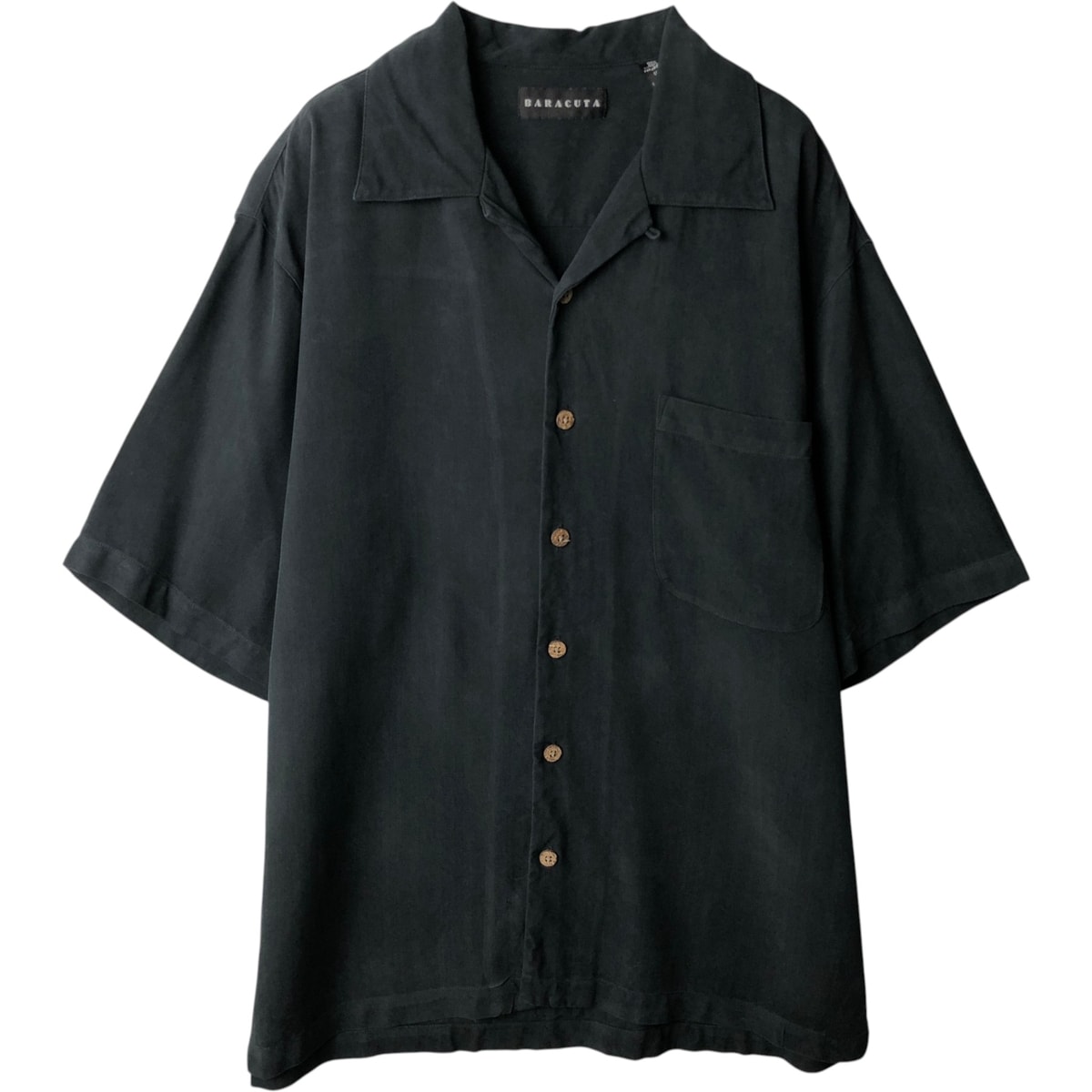 古着 BARACUTA 半袖 オープンカラー シルクシャツ ボックスシャツ メンズM相当/eaa637706