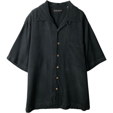 古着 BARACUTA 半袖 オープンカラー シルクシャツ ボックスシャツ メンズM相当/eaa637706