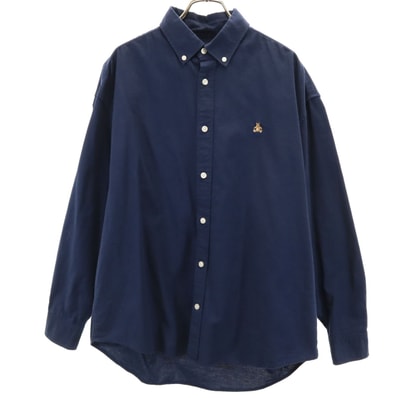 GAP ギャップ 長袖 オーバーサイズ ボタンダウンシャツ XS ネイビー