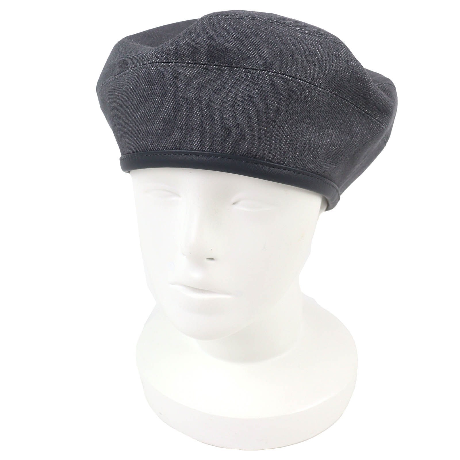 未使用品 エルメス ベレー帽 サントノーレ セリエボタン レザートリミング 56