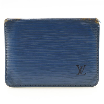 Louis Vuitton Epi Porte 2 Carte Vertical "Toledo Blue"