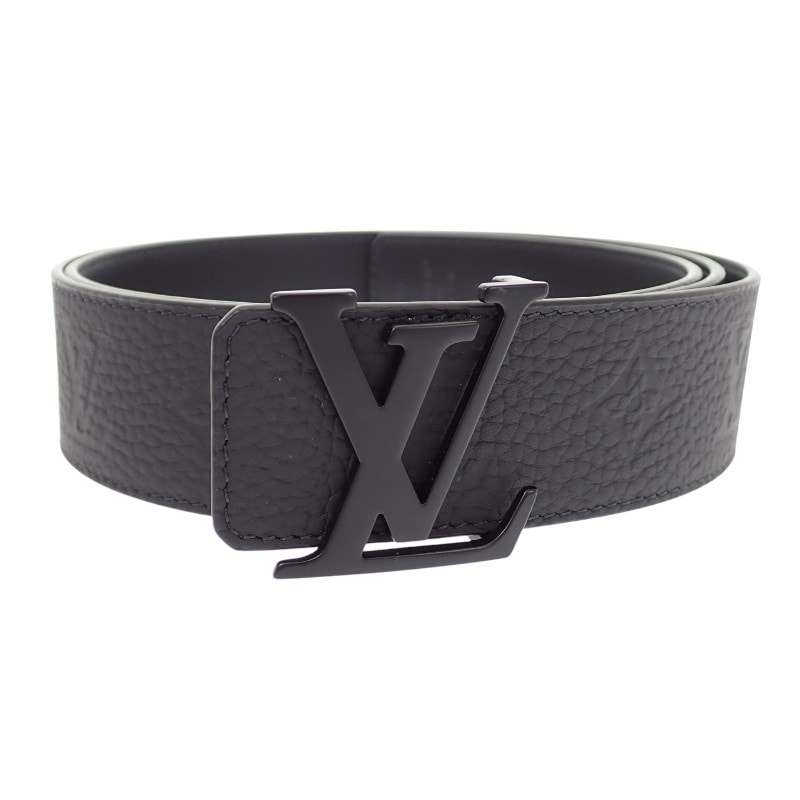 ルイヴィトン LOUIS VUITTON ベルト・LV イニシャル 40MM リバーシブル 40 M0424S モノグラム ベルト カーフ トリヨンレザー ブラック ブラック金具 メンズ【中古】【ABランク】