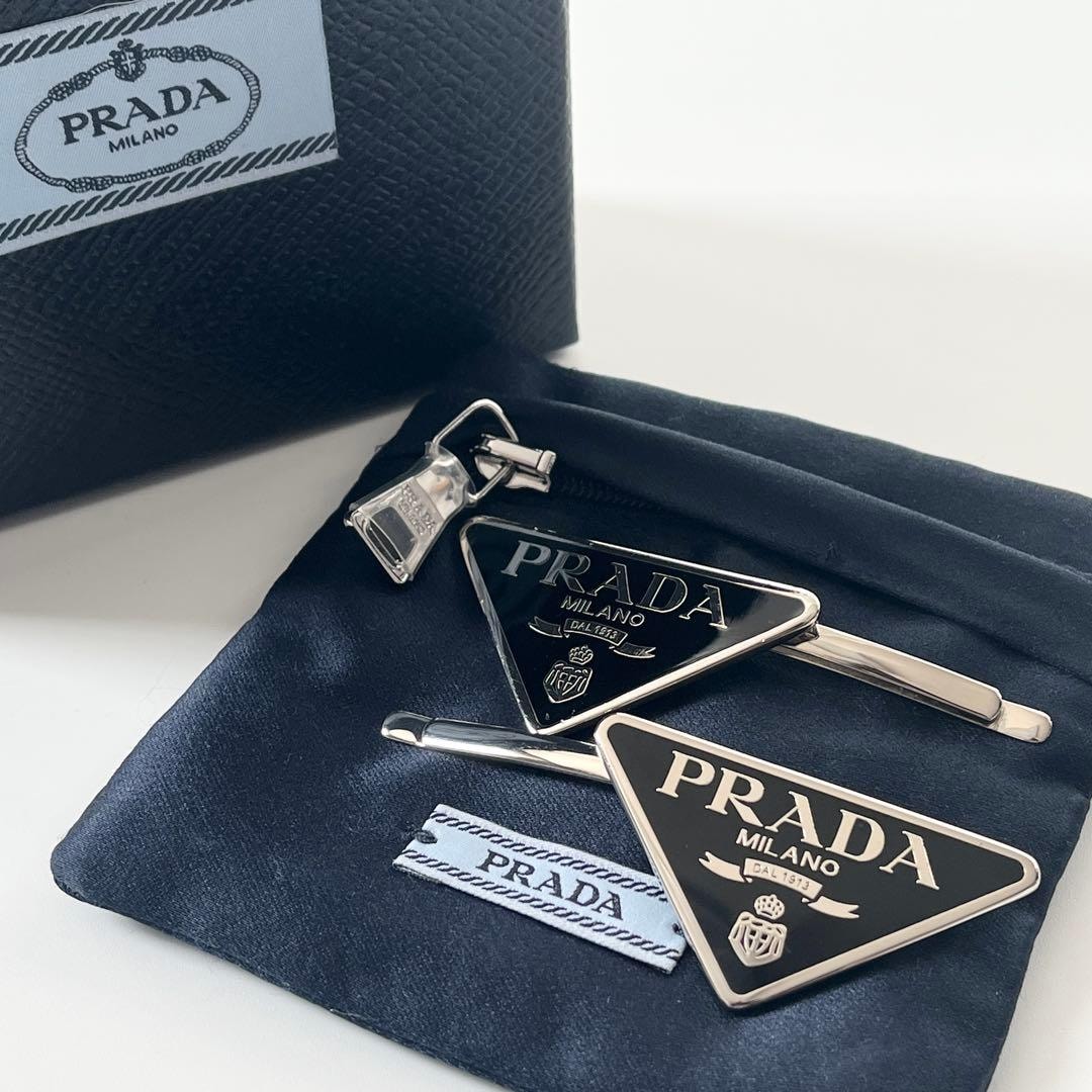 PRADA Metal Hair Clips "Black"