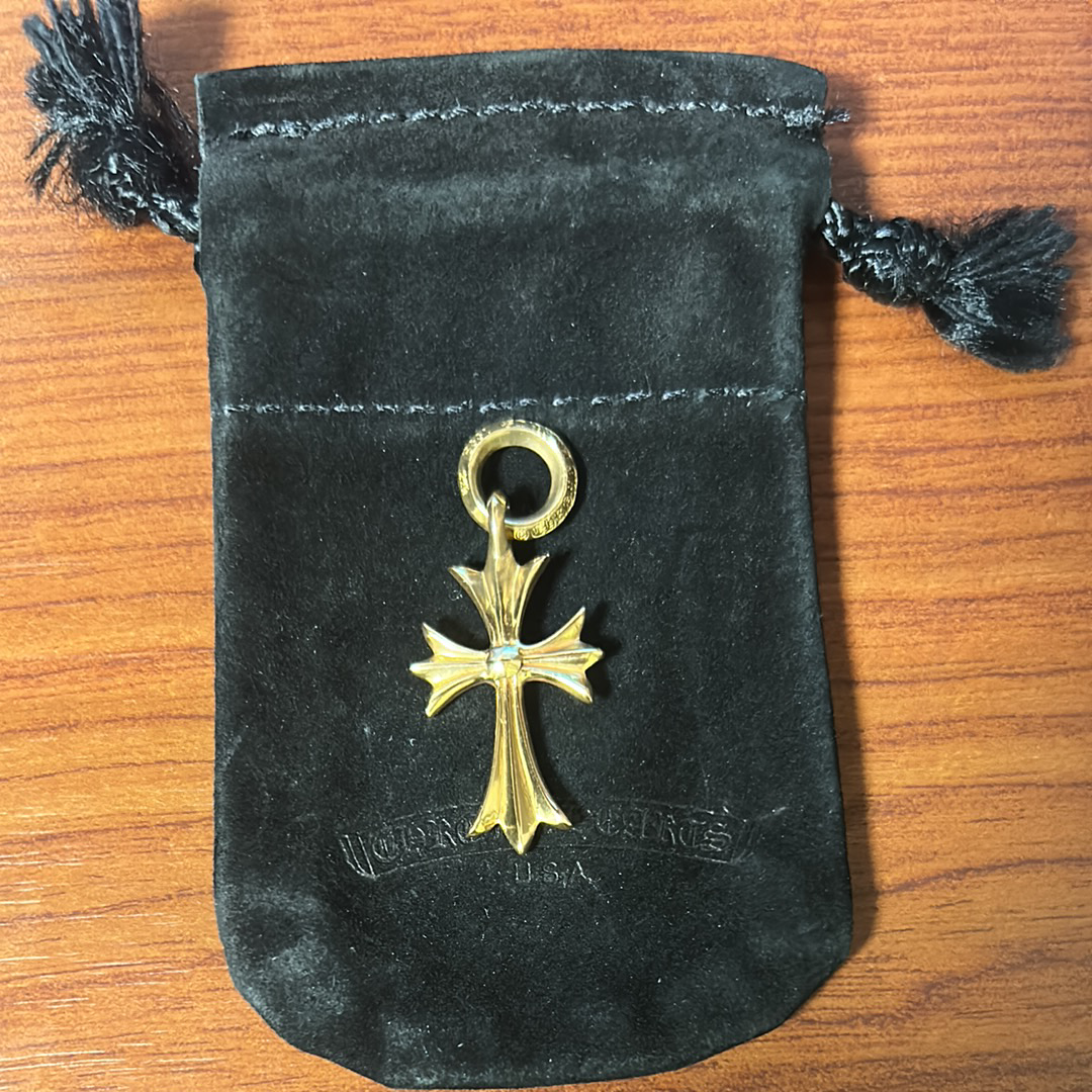 Chrome Hearts 22K Tiny CH Cross Charm "Yellow Gold"