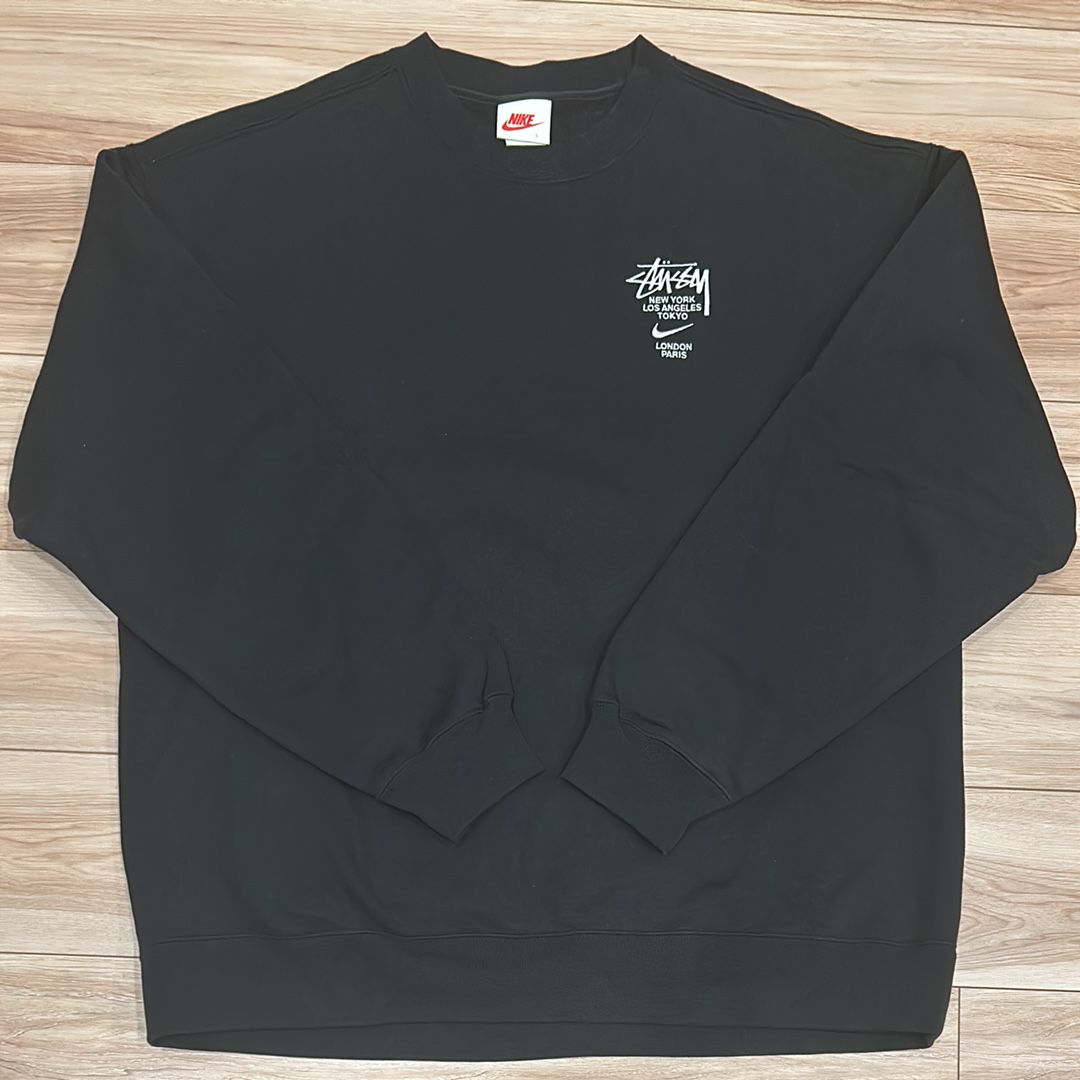 Nike x Stussy International Crewneck Sweatshirt (US Size) "Black" DC4198-010