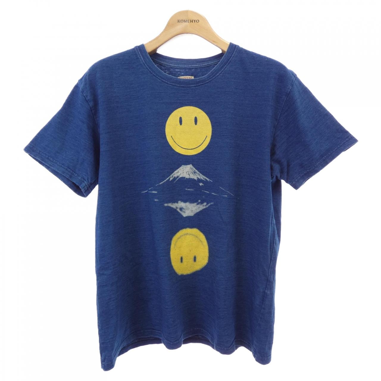 KAPITAL Kapital Indigo インディゴ T Rainbowy Sleeve | Smiley a as 