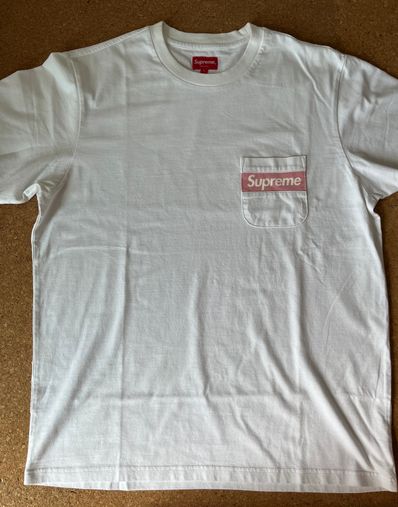 Supreme Mesh Stripe Pocket Tee "White"