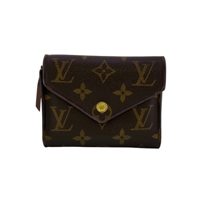 ルイヴィトン LOUIS VUITTON 三つ折り財布 モノグラム ポルトフォイユヴィクトリーヌ コンパクトウォレット スナップボタン開閉式 フラップ M62472 ブラウン
