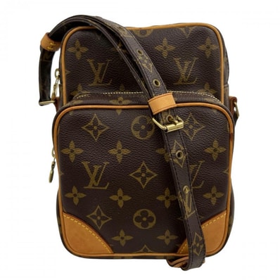 LOUIS VUITTON ルイヴィトン ショルダーバッグ モノグラム アマゾン 2層式 斜め掛け M45236 モノグラムキャンバス ヌメ革 ブラウン 茶 ゴールド金具 レディース【中古品】