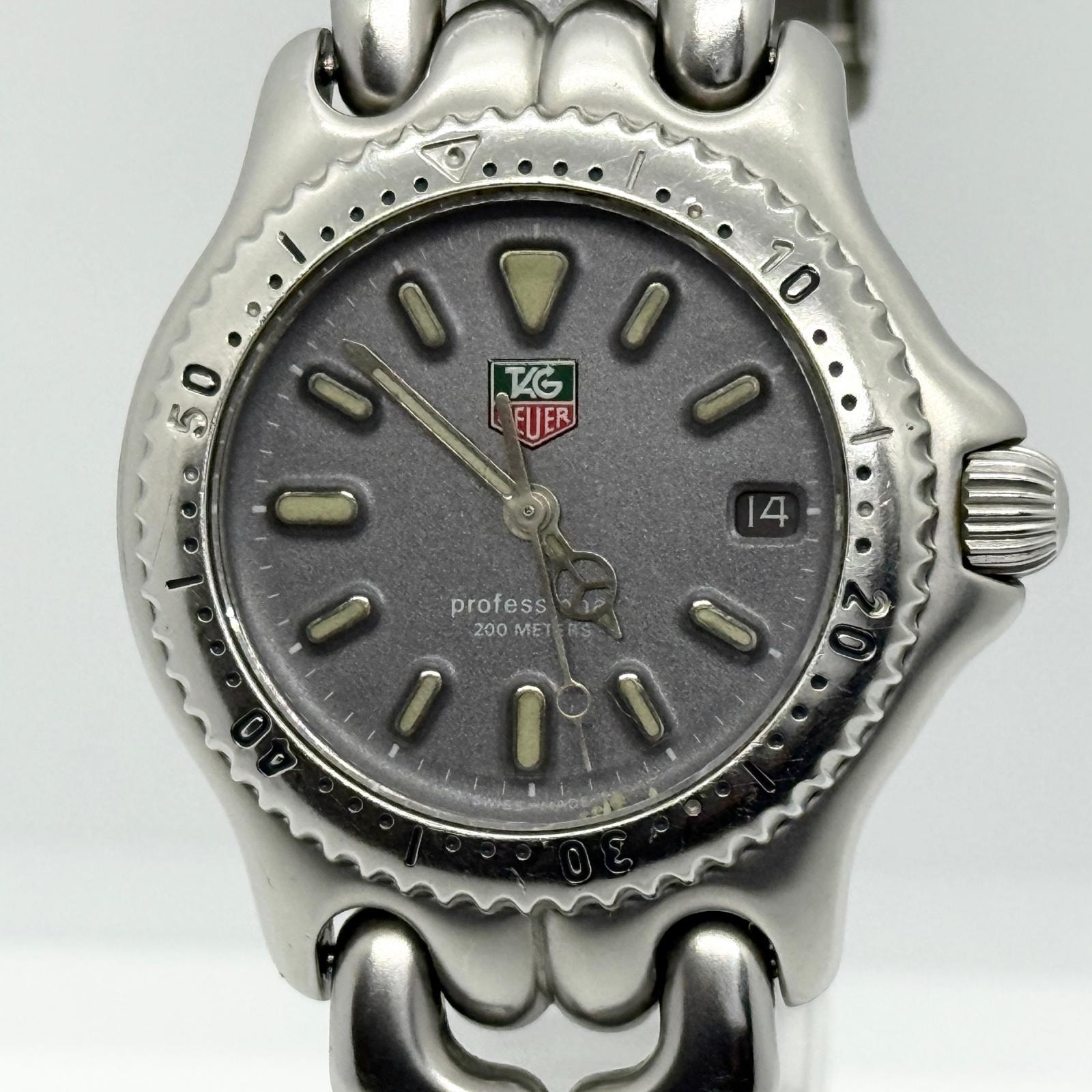 TAG HEUER タグホイヤー プロフェッショナル 200m S99.213K グレー QZ メンズ 腕時計 稼働品