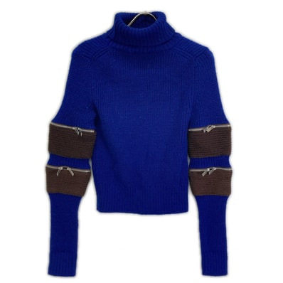 サカイ 20-05233 20年製 ネイビー Wool Zip Sleeve Turtleneck 1