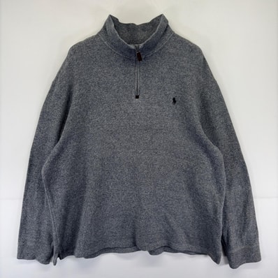 古着 ポロバイラルフローレン Polo by Ralph Lauren スウェット ハーフジップ 大きいサイズ プルオーバー ロゴ 2XL グレー系 メンズ