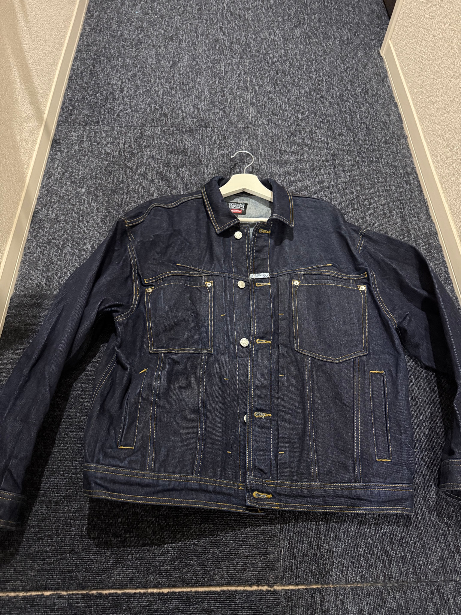 Supreme x Marithe + Francois Girbaud X-Seam Denim Trucker Jacket "Rigid Indigo"