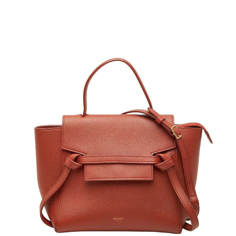 セリーヌ ベルトバッグ ナノ キャットフィッシュ ハンドバッグ ショルダーバッグ 2WAY ブラウン レザー レディース CELINE 【中古】