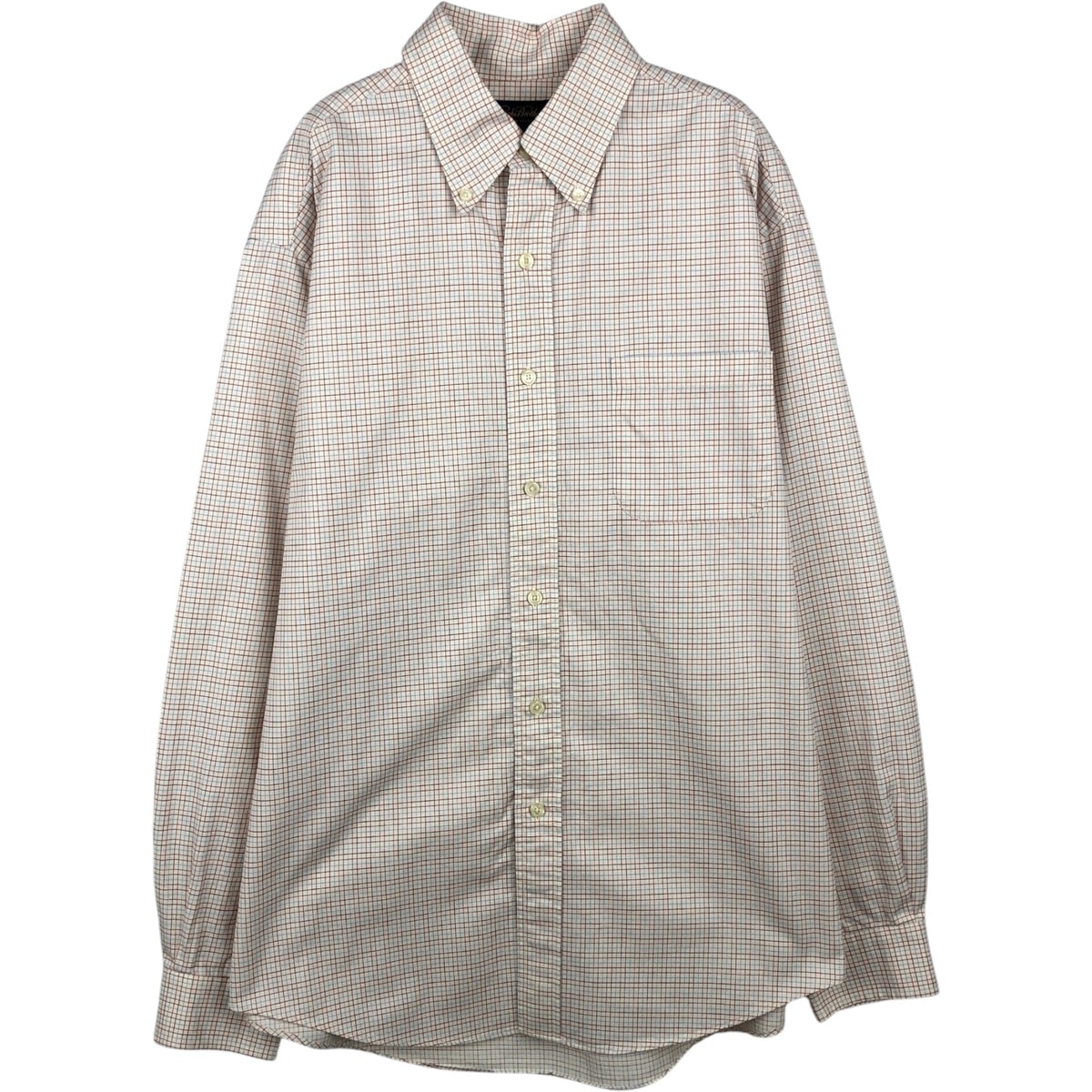 古着 ブルックスブラザーズ Brooks Brothers 長袖 ボタンダウンチェックシャツ USA製 メンズL相当/eaa643006