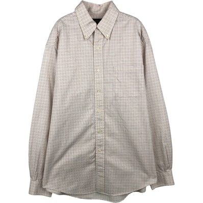 古着 ブルックスブラザーズ Brooks Brothers 長袖 ボタンダウンチェックシャツ USA製 メンズL相当/eaa643006