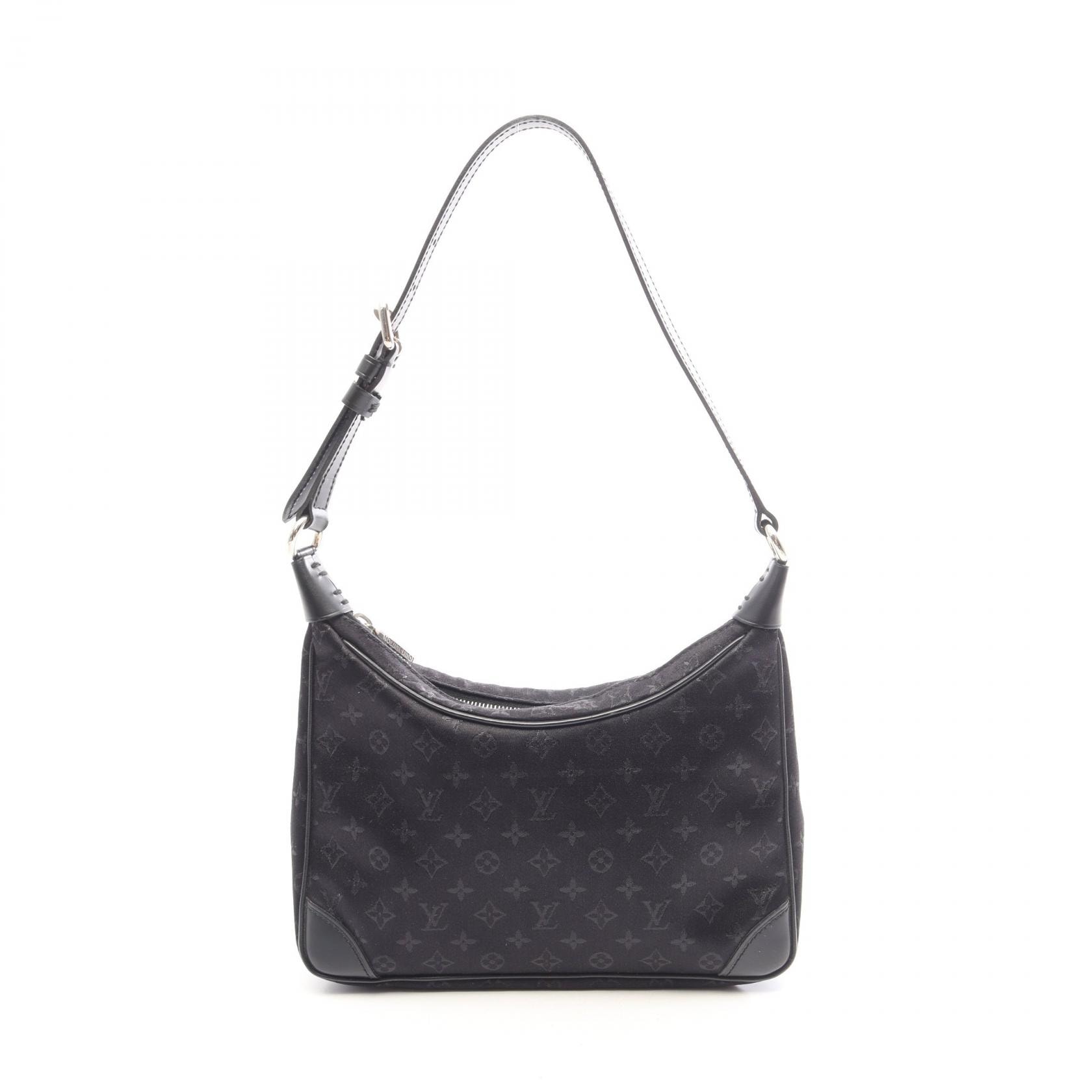 ルイ・ヴィトン LOUIS VUITTON リトルブローニュ モノグラムサテン ノワール ハンドバッグ バッグ ファブリック レザー レディース ブラック系 M92142 【中古】