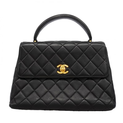 ★SALE【6gd5065】シャネル ハンドバッグ マトラッセ ラムスキン ブラック ゴールド金具【中古】レディース
