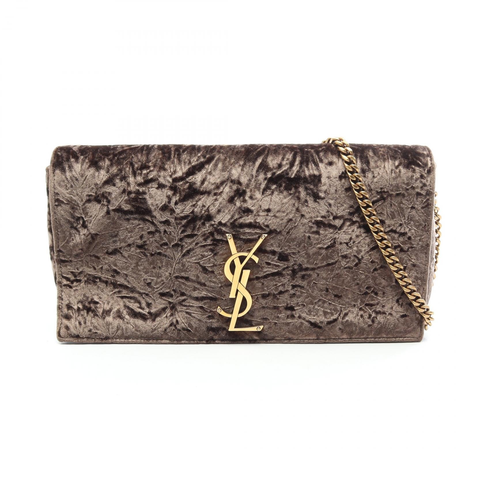 サンローランパリ SAINT LAURENT PARIS ケイト 99 ショルダーバッグ バッグ ファブリック レディース ブラウン系 【中古】