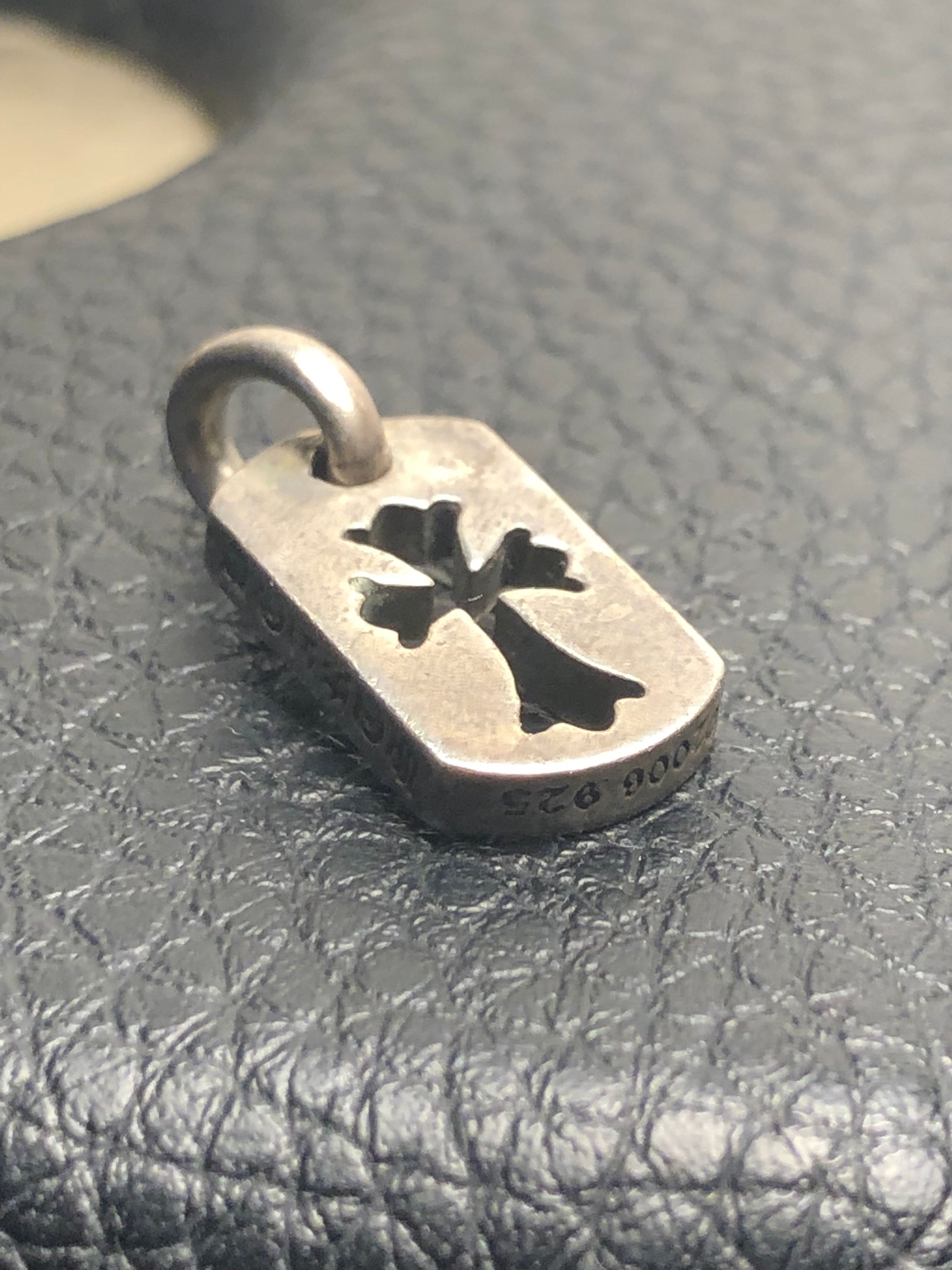 Chrome Hearts Dog Tag Tiny Cut Out Cross "Silver"