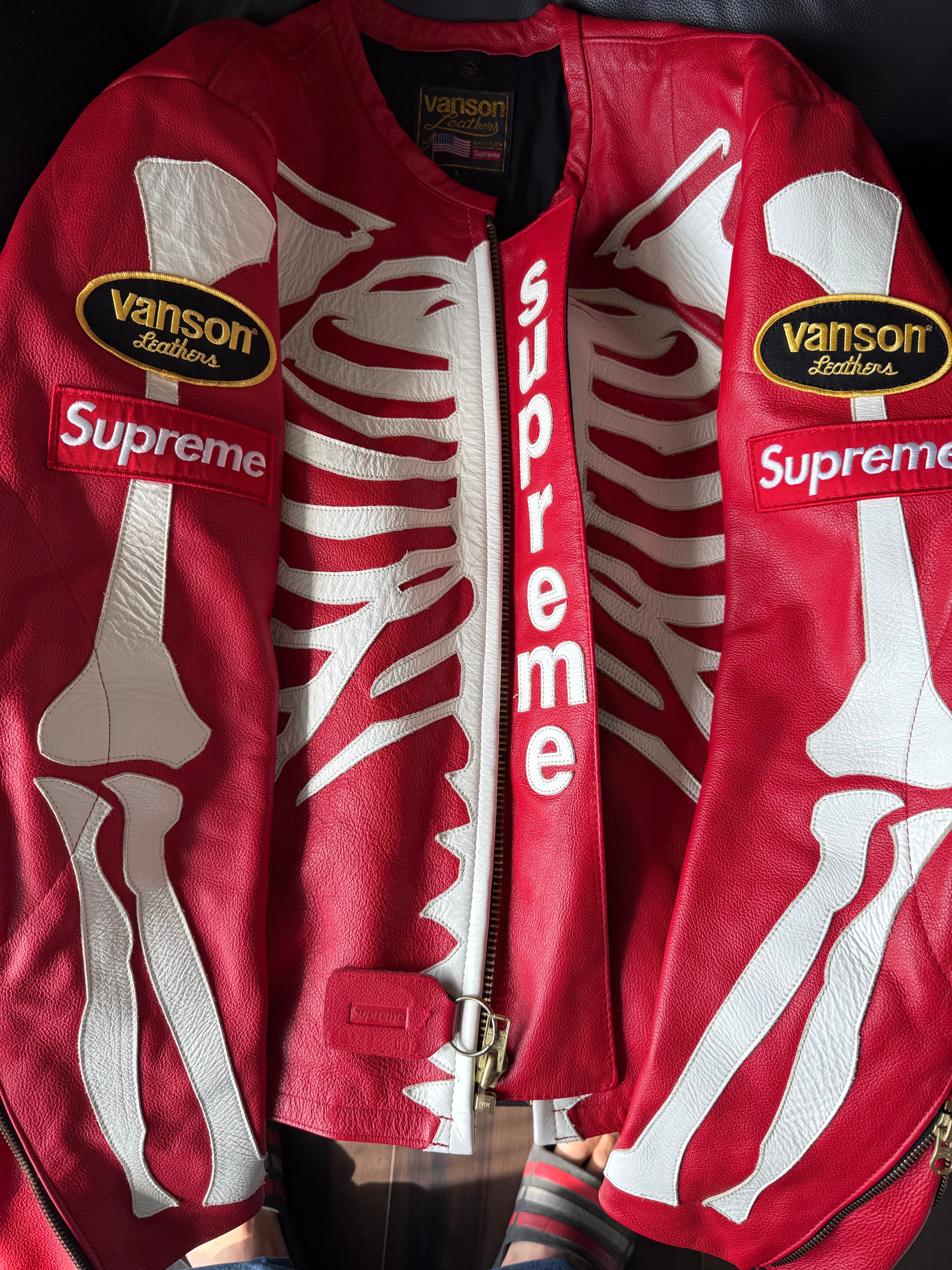 Supreme / Vanson® Leather Bones Jacket "Red"