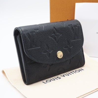美品 LOUIS VUITTON ルイ・ヴィトン モノグラム アンプラント ポルトモネロザリ ノワール M81455 カードケース ブラック グレインレザー レディース