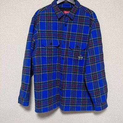 Supreme Quilted Plaid Flannel Shirt "Dusty Royal"
