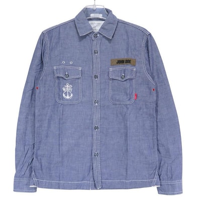 WTAPS ダブルタップス 11AW CELL LS/SHIRT.COTTON.CHAMBRAY 112LTDT-SHM01 セル ロングスリーブ シャツ コットン シャンブレー パープル 長袖 サイズS