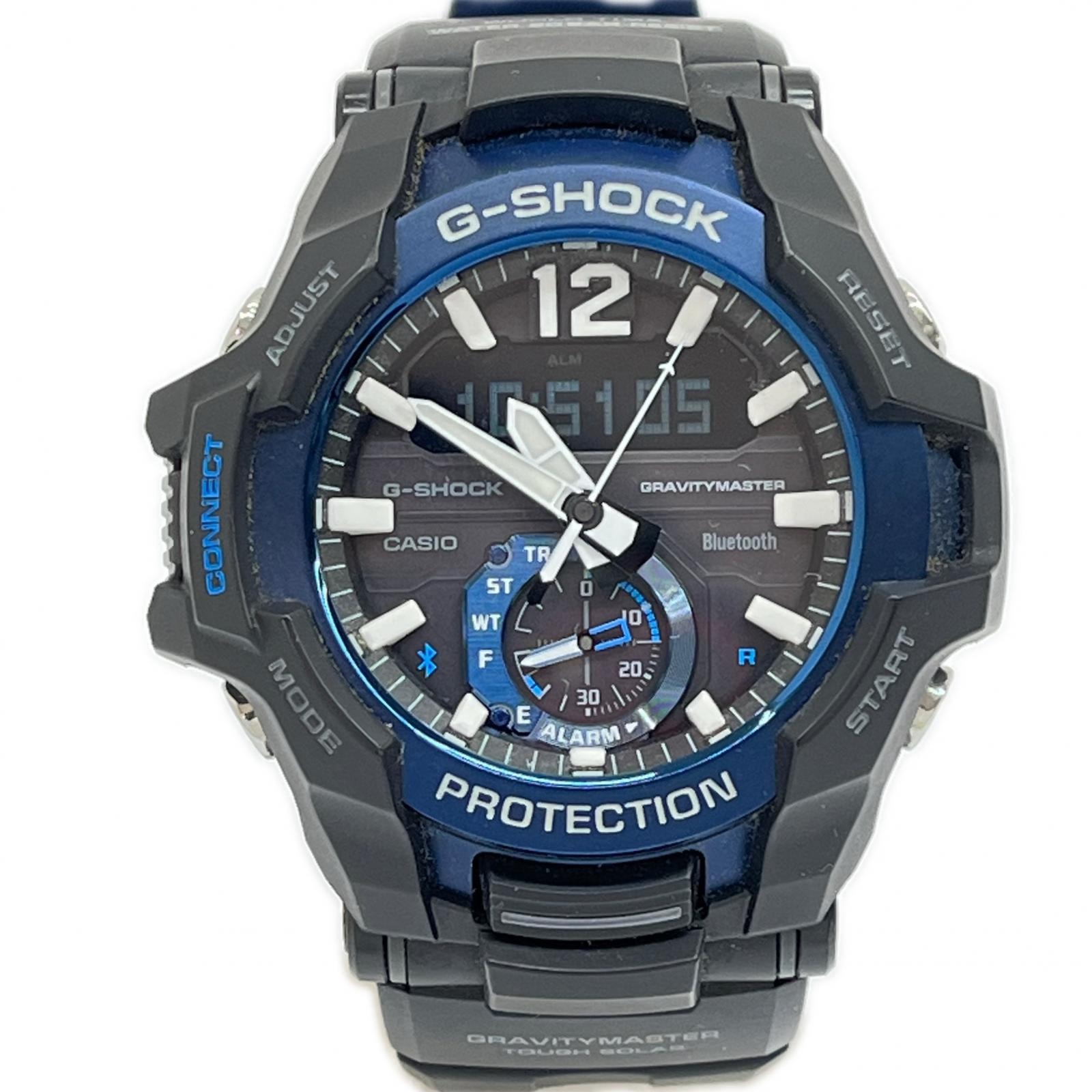 CASIO カシオ 腕時計 マスター オブ G グラビティマスター G-SHOCK ソーラー充電 GR-B100 ラバー ブラック・ブルー
