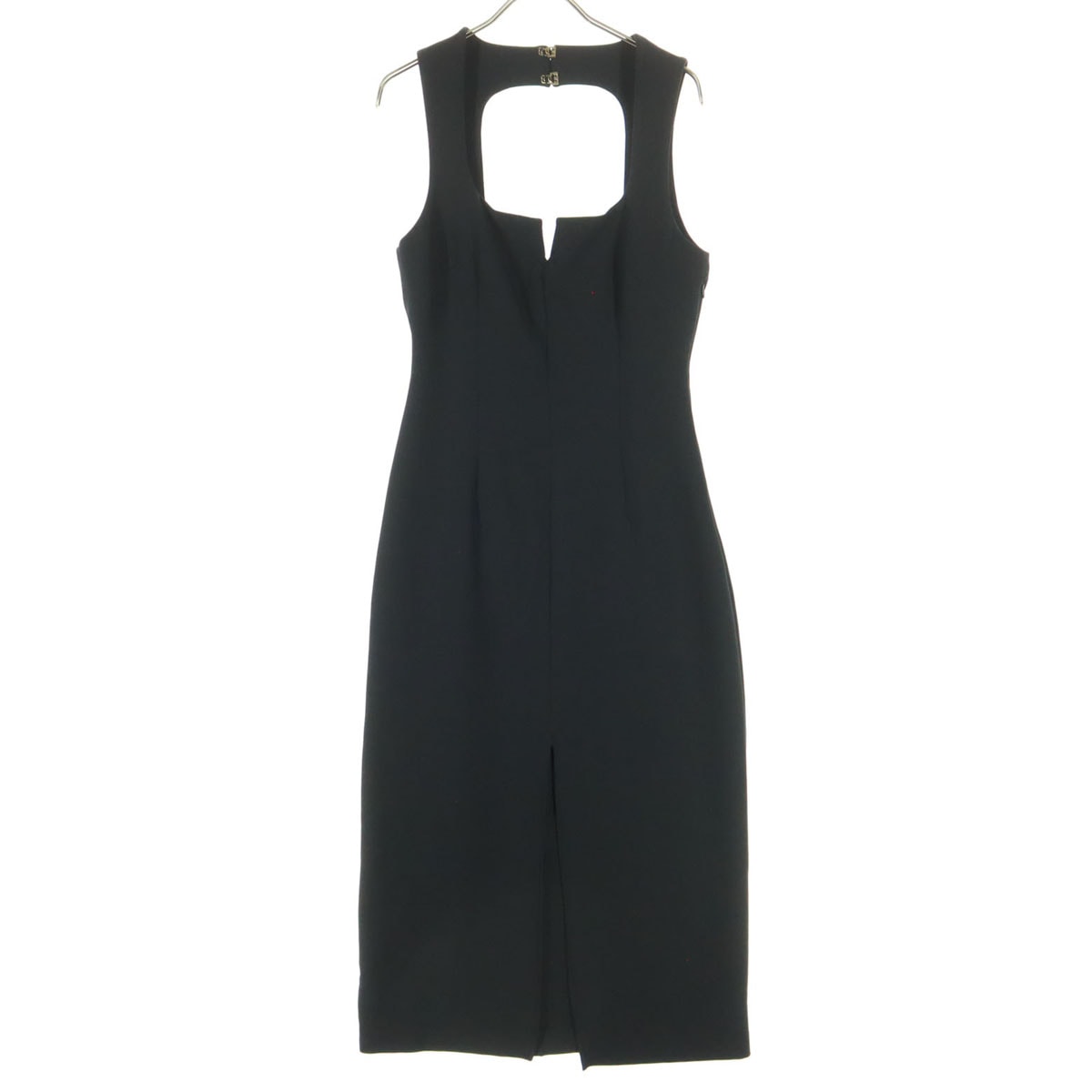 ZARA ザラ ノースリーブ ヘンリーネック ロングワンピース S ブラック
