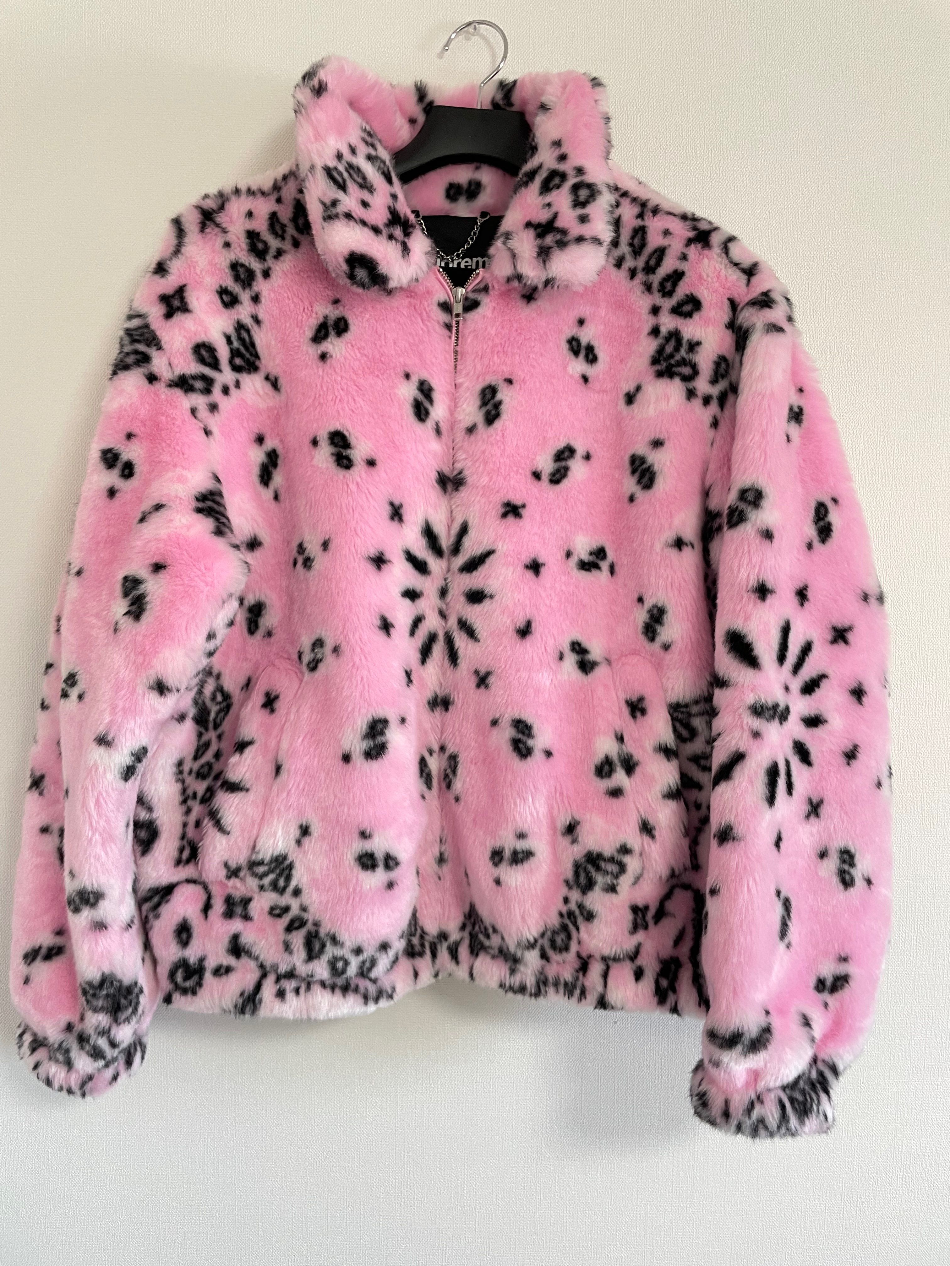 Supreme Bandana Faux Fur Bomber Jacket "Pink"
