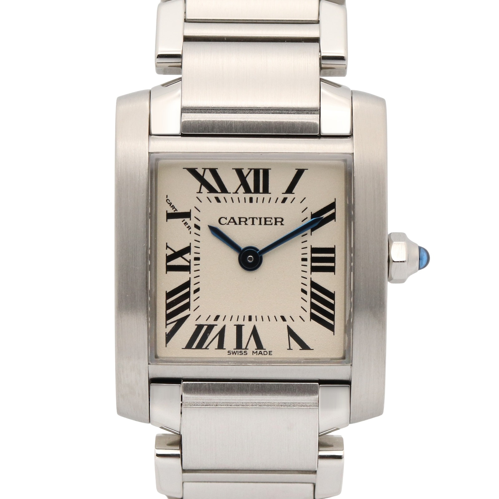 カルティエ CARTIER タンクフランセーズ SM 腕時計 時計 ステンレススチール レディース アイボリー系 W51008Q3 【中古】