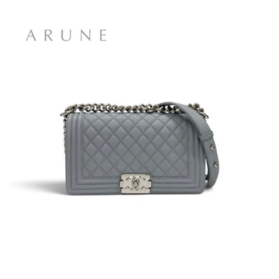 シャネル CHANEL ボーイシャネル25 バッグ ショルダーバッグ ブルー シルバー マトラッセ ココマーク