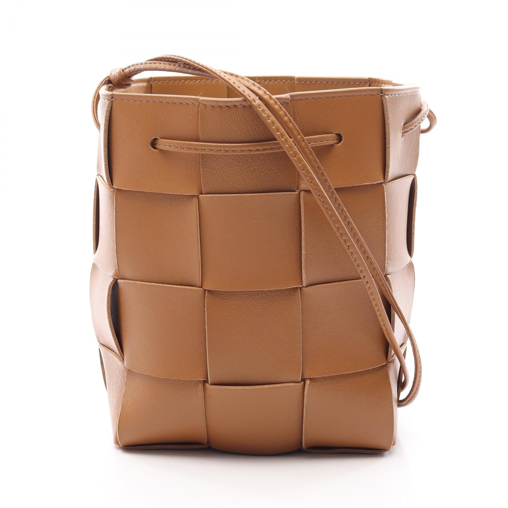 ボッテガヴェネタ BOTTEGA VENETA スモール カセット バケットバッグ ショルダーバッグ バッグ レザー レディース ブラウン系 680218 【中古】