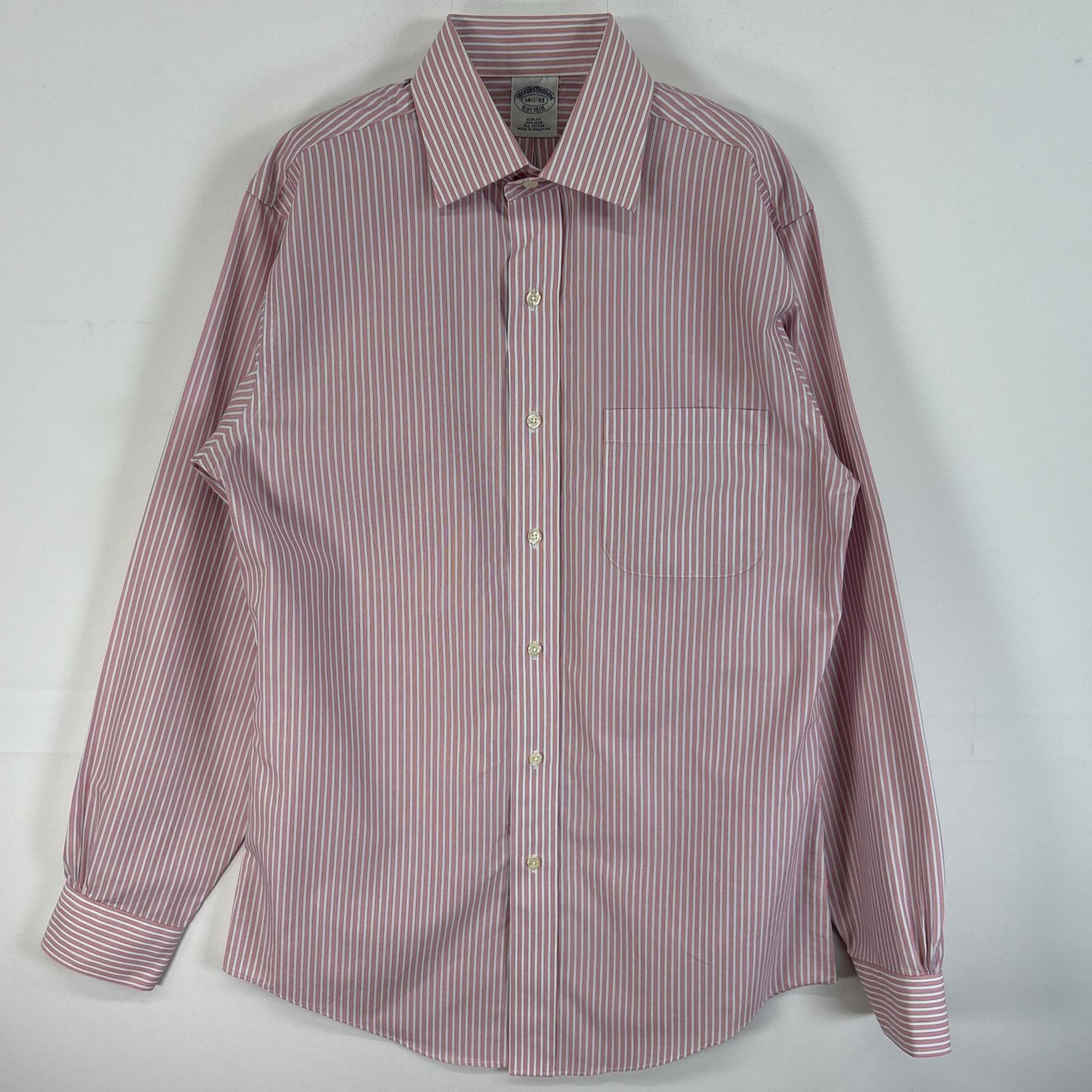 古着 ブルックスブラザーズ Brooks Brothers 長袖シャツ ボタンシャツ 胸ポケ 14 1/2 S  ピンク系 ストライプ メンズ