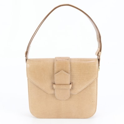 ■美品 イヴ サンローラン リザード エンボスショルダーバッグ レザー