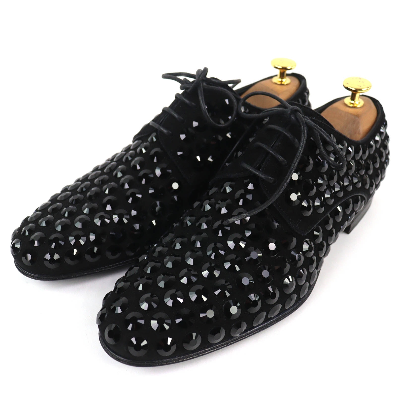 極美品 ドルチェ&ガッバーナ ラインストーン ダービーシューズ ブラック 6