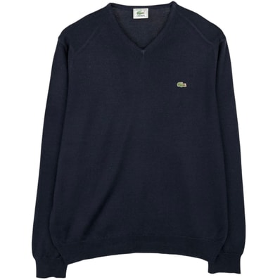 古着 ラコステ LACOSTE Vネック ウールニットセーター スペイン製 メンズXL相当/eaa645941