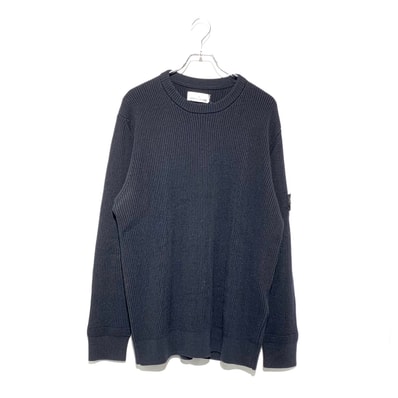 Stone Island Full-Rib Wool Crewneck Knit "Navy"