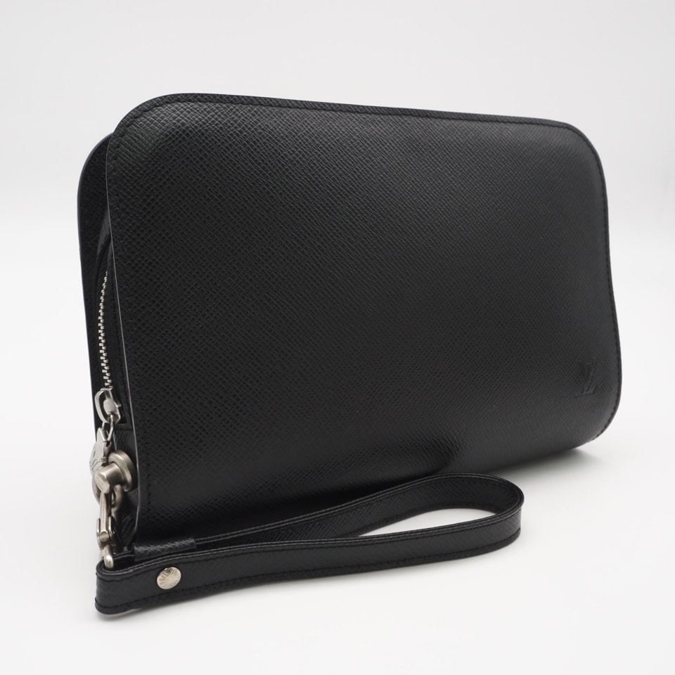 美品 LOUIS VUITTON ルイ・ヴィトン タイガ バイカル M30182 セカンドバッグ ブラック カーフレザー メンズ