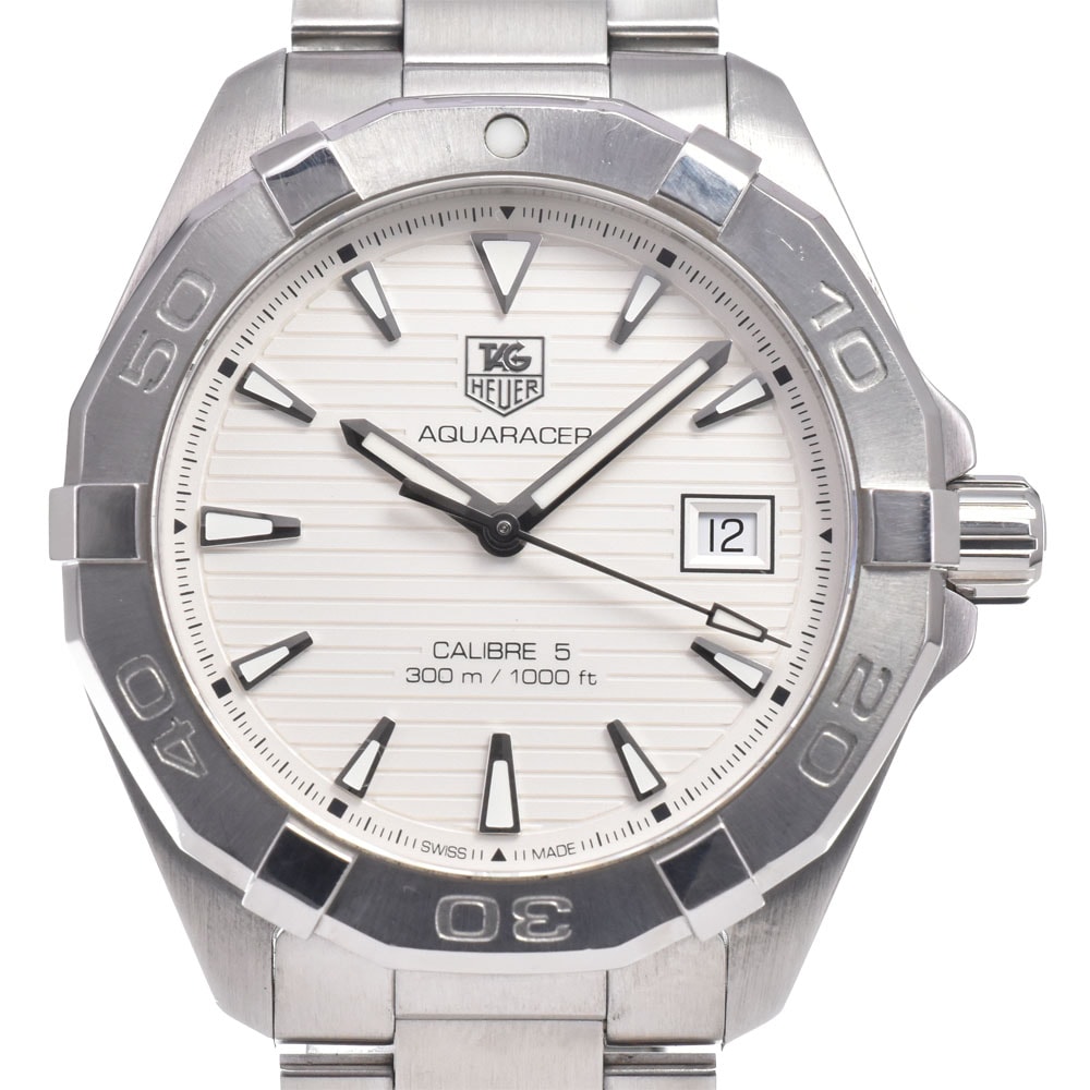 タグホイヤー TAG HEUER WAY2111 アクアレーサー キャリバー5 デイト シルバー 自動巻き メンズ 良品 腕時計 G#149848
