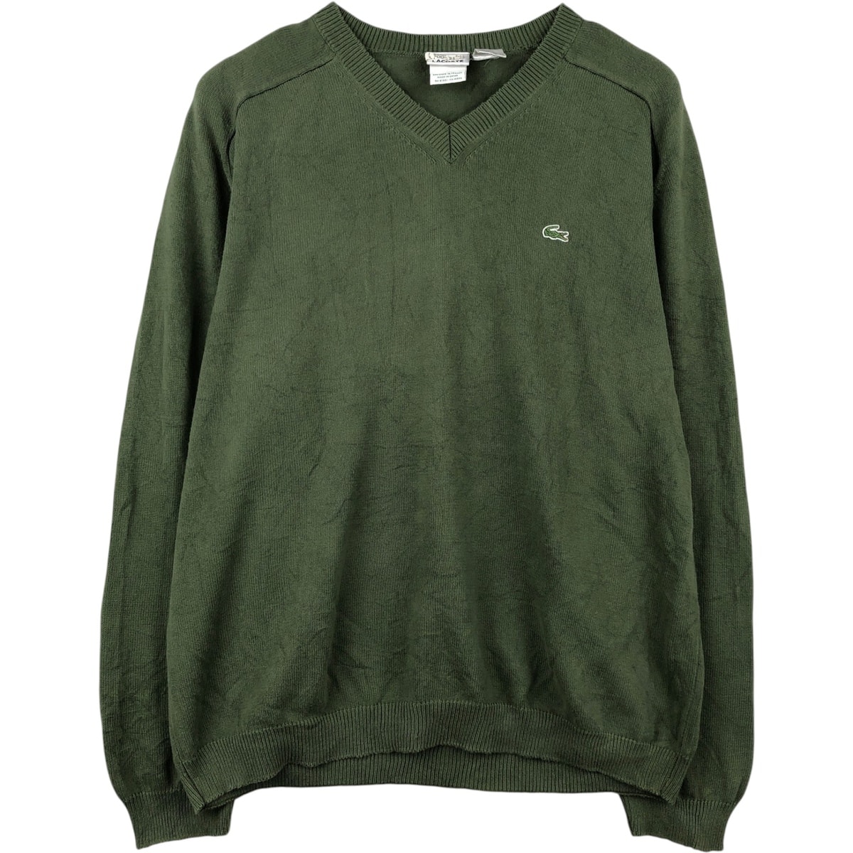 古着 ラコステ LACOSTE Vネック コットンニットセーター 6 メンズXL相当/eaa645897