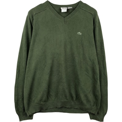 古着 ラコステ LACOSTE Vネック コットンニットセーター 6 メンズXL相当/eaa645897