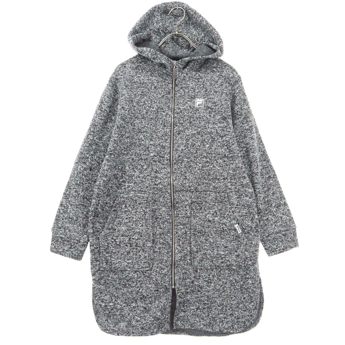美品 FILA フィラ 裏起毛 長袖 ニットコート M グレー