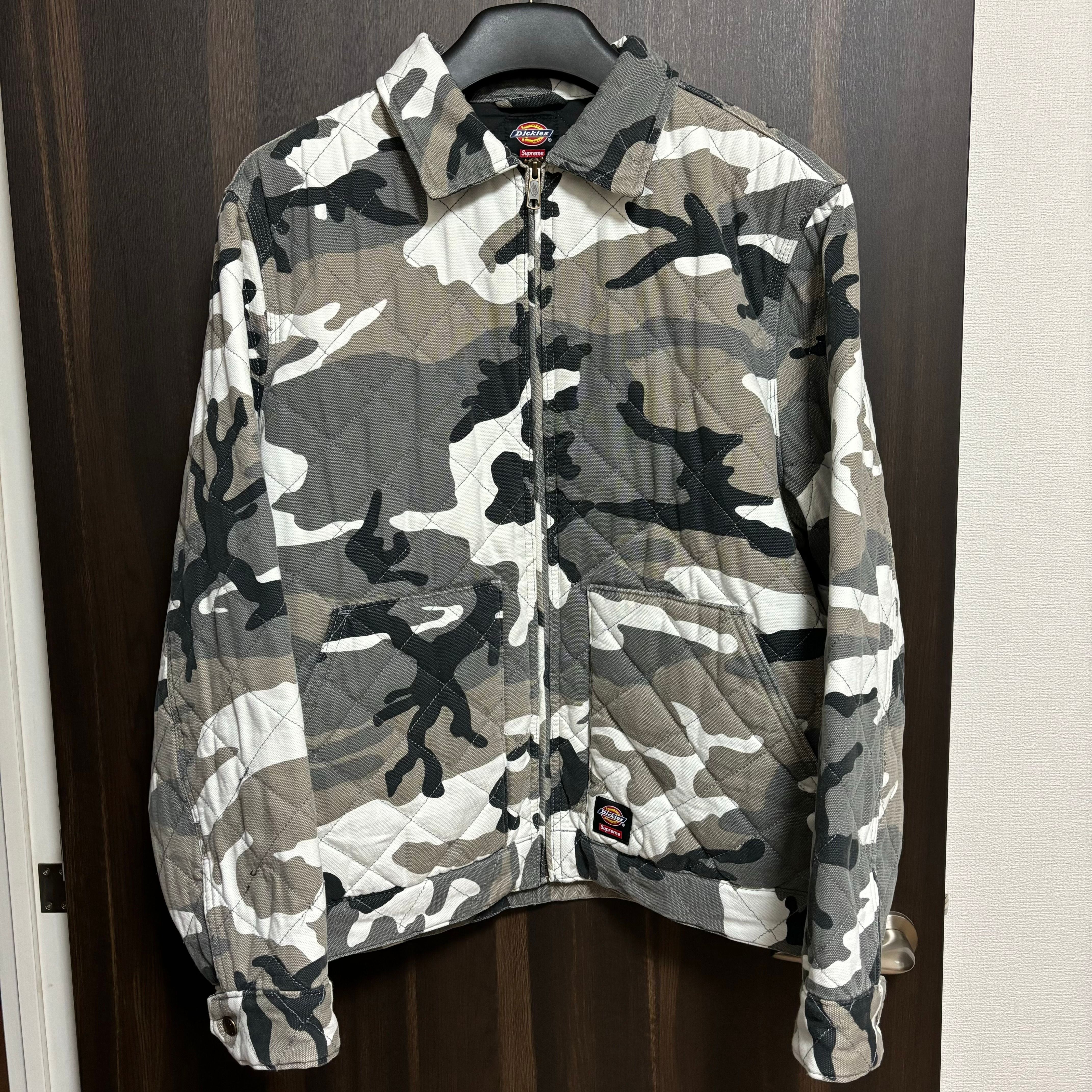 Supreme x Dickies Quilted Denim Work Jacket "Grey Camo"